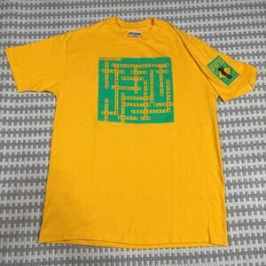 Vintage 90s Hanes Beefy-T Product Pro Golf Cross Word Graphic T-Shirt Yellow L